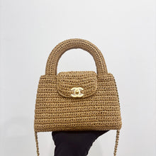 Load image into Gallery viewer, Chanel 26C Raffia Large Kelly, with gold hdw