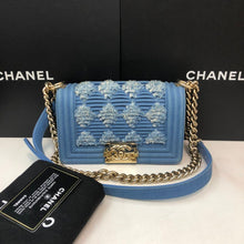 Load image into Gallery viewer, Chanel denim small boy, aged gold hdw