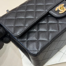 Load image into Gallery viewer, Chanel black caviar medium classic flap, gold hdw microchip