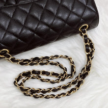 Load image into Gallery viewer, Chanel small black caviar classic flap, gold hdw 26 series