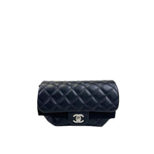 Load image into Gallery viewer, Chanel black lambskin uniform bumbag, silver hdw

