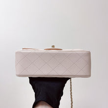 Load image into Gallery viewer, Chanel 23p mini top handle rectangular, ecru caramel bi-color, light gold hdw
