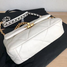 Load image into Gallery viewer, Chanel 19 white lambskin, mixed gold hdw
