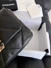 Load image into Gallery viewer, Chanel small black lambskin 19, with mixed gold hdw
