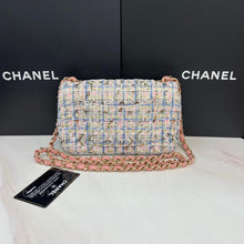 Load image into Gallery viewer, Chanel pink mini tweed, champagne gold hdw
