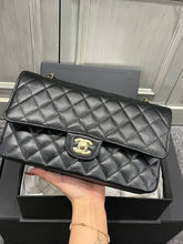 Load image into Gallery viewer, 2023 Chanel black caviar medium classic, with gold hdw
