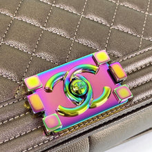 Load image into Gallery viewer, Chanel new medium size boy iridescent brown with rainbow hdw
