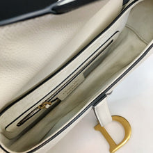 Load image into Gallery viewer, Dior medium saddle bag white, with gold hdw
