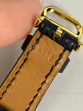 Load image into Gallery viewer, Hermes black leather strap Kelly watch, gold hdw.
