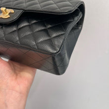 Load image into Gallery viewer, Chanel black caviar small classic flap, gold hdw
