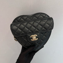 Load image into Gallery viewer, Chanel 22s black heart bag, gold hdw
