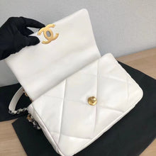 Load image into Gallery viewer, Chanel 19 white lambskin, mixed gold hdw
