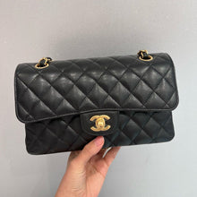 Load image into Gallery viewer, Chanel black caviar small classic flap, gold hdw
