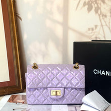 Load image into Gallery viewer, Chanel 24P mini reissue lilac purple, with aged gold hardware
