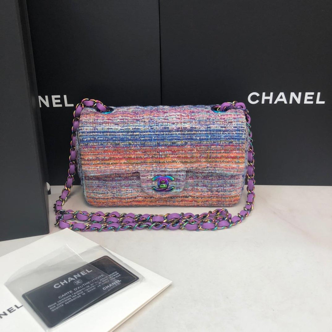 Chanel mini tweed rainbow hdw, 29 series