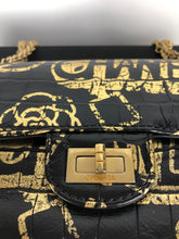 Load image into Gallery viewer, Chanel Egyptian graffiti mini reissue, rare from 19A collection croc embossed calfskin
