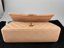 Load image into Gallery viewer, 23S Chanel light beige caviar medium classic flap, gold hdw.
