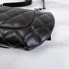 Load image into Gallery viewer, Chanel black lambskin uniform bumbag, silver hdw
