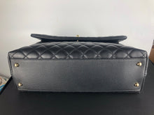 Load image into Gallery viewer, Chanel large black caviar coco handle, light gold hardware
