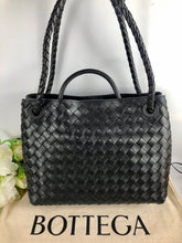 Load image into Gallery viewer, Bottega Veneta Andiamo medium black and gold hdw
