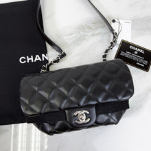 Load image into Gallery viewer, Chanel black lambskin uniform bumbag, silver hdw
