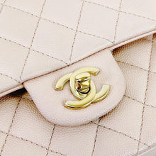Load image into Gallery viewer, Chanel 22c light beige caviar medium classic flap, light gold hdw
