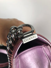 Load image into Gallery viewer, Chanel old medium pink patent boy bag, ruthenium hdw
