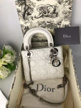 Load image into Gallery viewer, Lady Dior white mini, with silver hdw
