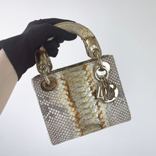 Load image into Gallery viewer, Lady Dior rare mini exotic snakeskin with gold hdw
