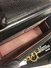 Load image into Gallery viewer, Chanel black caviar wallet on chain (woc), gold hdw 28 series
