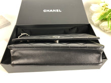 Load image into Gallery viewer, Chanel 28 series black lambskin woc, wallet on chain silver hdw
