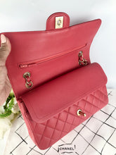 Load image into Gallery viewer, Chanel 23 series dark pink edge stitched caviar medium classic, gold hdw
