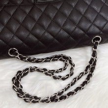 Load image into Gallery viewer, Chanel black caviar medium classic flap, silver hdw, 30 series
