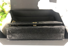 Load image into Gallery viewer, Chanel chip black caviar wallet on chain woc, gold hdw
