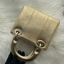 Load image into Gallery viewer, Lady Dior gold snakeskin mini, gold hdw
