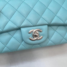 Load image into Gallery viewer, Chanel 19c Tiffany blue mini, silver hdw (rare)
