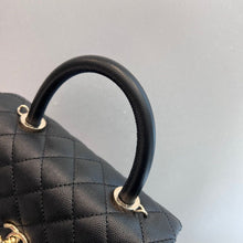 Load image into Gallery viewer, Chanel black coco handle small, gold hdw
