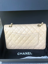 Load image into Gallery viewer, Chanel beige medium classic flap caviar, gold hardware
