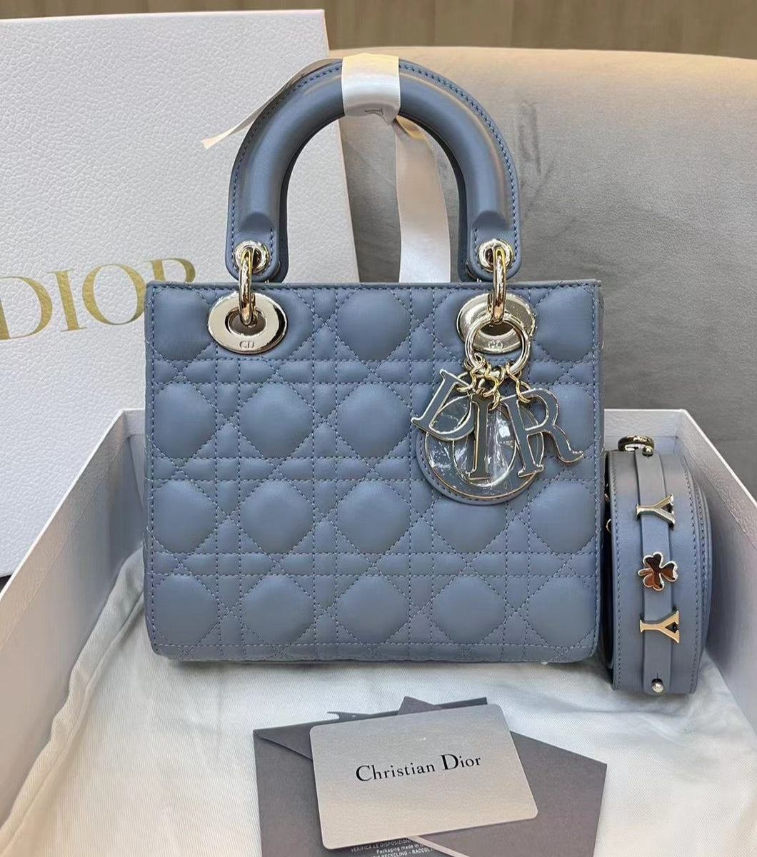 Lady Dior small enamel blue