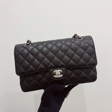 Load image into Gallery viewer, Chanel black caviar medium classic flap, silver hdw, 30 series
