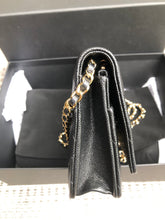 Load image into Gallery viewer, Chanel 22s black caviar crystal CC woc, wallet on chain
