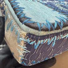 Load image into Gallery viewer, Chanel denim patchwork bag medium with silver hdw
