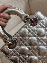 Load image into Gallery viewer, Lady Dior small silver cannage lambskin, with silver hdw
