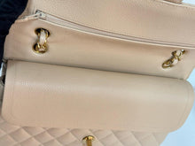 Load image into Gallery viewer, Chanel beige caviar medium classic flap, gold hdw
