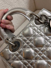 Load image into Gallery viewer, Lady Dior small silver cannage lambskin, with silver hdw
