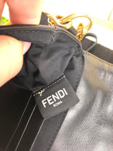 Load image into Gallery viewer, Fendi black mini baguette, gold hdw, with long strap
