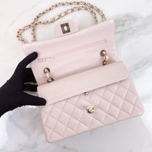 Load image into Gallery viewer, Chanel 21c small light pink caviar classic flap, light gold hdw
