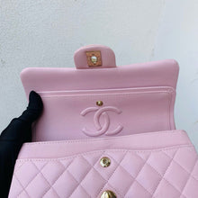 Load image into Gallery viewer, Chanel classic flap small pink 22b caviar with light gold hdw

