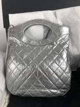 Load image into Gallery viewer, Chanel silver crumpled calfskin 31 shoulder bag
