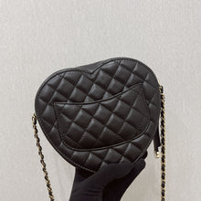 Load image into Gallery viewer, Chanel 22s CC in love lambskin large black heart bag, light gold hdw
